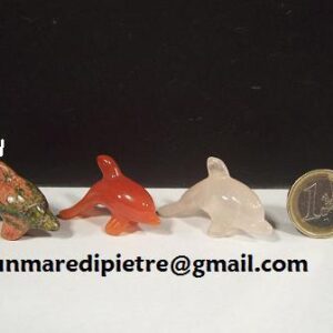 Delfini in pietredure varieDim. quarzo rosa4x1,5x2,5(h)cm - Prezzo 8¤